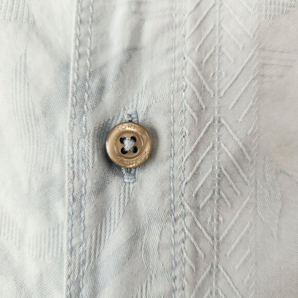 Tori Richard Silk Blend Blue Button Down Shirt Hawaiian Tropical Beachy Men's L - Picture 4 of 9